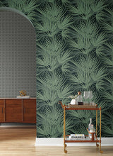 Wallpaper Palmetto Wallpaper // Black & Green