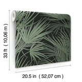 Wallpaper Palmetto Wallpaper // Black & Green