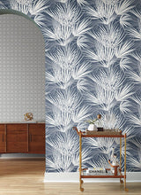Wallpaper Palmetto Wallpaper // Navy & White