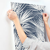 Wallpaper Palmetto Wallpaper // Navy & White