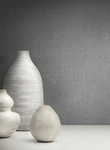 Wallpaper Panama Weave Wallpaper // Grey Metallic