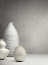 Wallpaper Panama Weave Wallpaper // Light Grey Metallic