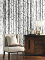 Wallpaper Paper Birch Wallpaper // Black & White