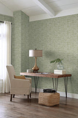 Wallpaper Papyrus Weave Peel & Stick Wallpaper // Green