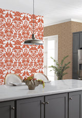 Wallpaper Papyrus Weave Wallpaper // Orange & Red