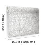 Wallpaper Paradise Wallpaper // Bright White & Silver