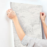 Wallpaper Pasture Toile Wallpaper // Beige & Grey