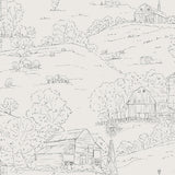 Wallpaper Pasture Toile Wallpaper // Beige & Grey