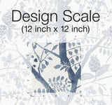 Wallpaper Peacock Block Print Wallpaper // Blue