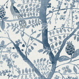 Wallpaper Peacock Block Print Wallpaper // Blue