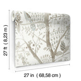 Wallpaper Peacock Block Print Wallpaper // Off White