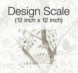 Wallpaper Peacock Block Print Wallpaper // Off White