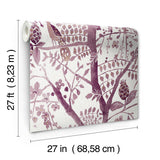 Wallpaper Peacock Block Print Wallpaper // Purple