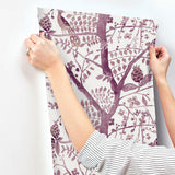 Wallpaper Peacock Block Print Wallpaper // Purple