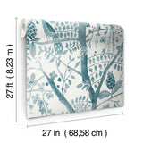 Wallpaper Peacock Block Print Wallpaper // Teal