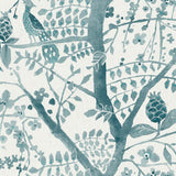 Wallpaper Peacock Block Print Wallpaper // Teal
