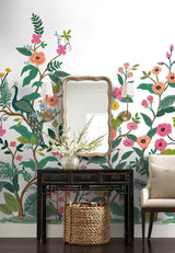 Wallpaper Peacock Wall Mural // White