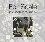 Wallpaper Peacock Wallpaper // Black