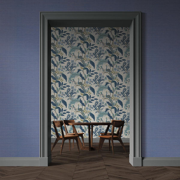 Wallpaper Peacock Wallpaper // Blue & White 
