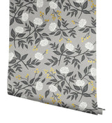 Wallpaper Peonies Wallpaper // Grey