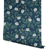 Wallpaper Peonies Wallpaper // Navy