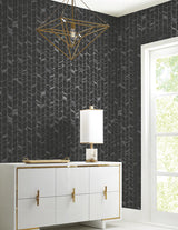 Wallpaper Perfect Petals Wallpaper // Black & Silver