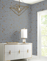 Wallpaper Perfect Petals Wallpaper // Blue & Gold