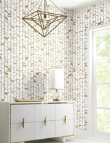 Wallpaper Perfect Petals Wallpaper // White & Gold