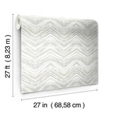Wallpaper Petite Watercolor Chevron Wallpaper // White & Grey