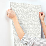 Wallpaper Petite Watercolor Chevron Wallpaper // White & Grey