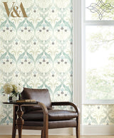 Wallpaper Pine Cone Ribbon Wallpaper // Teal