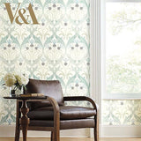 Wallpaper Pine Cone Ribbon Wallpaper // Teal