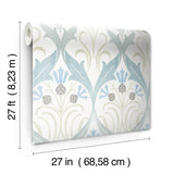 Wallpaper Pine Cone Ribbon Wallpaper // Teal