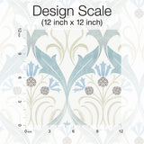 Wallpaper Pine Cone Ribbon Wallpaper // Teal