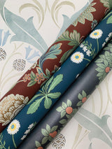 Wallpaper Pine Cone Ribbon Wallpaper // Teal
