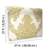 Wallpaper Pineapple Plantation Wallpaper // Gold