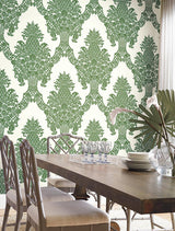 Wallpaper Pineapple Plantation Wallpaper // Green & White