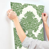 Wallpaper Pineapple Plantation Wallpaper // Green & White