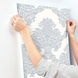 Wallpaper Pineapple Plantation Wallpaper // Periwinkle & White