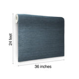 Wallpaper Plain Grass Sisal Grasscloth Wallpaper // Blue