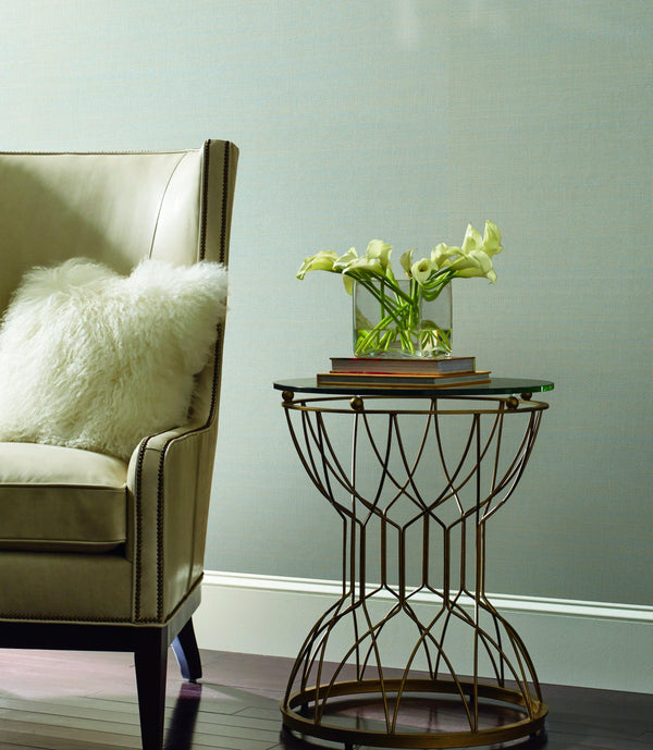 Wallpaper Plain Sisal Grasscloth Wallpaper // White & Silver