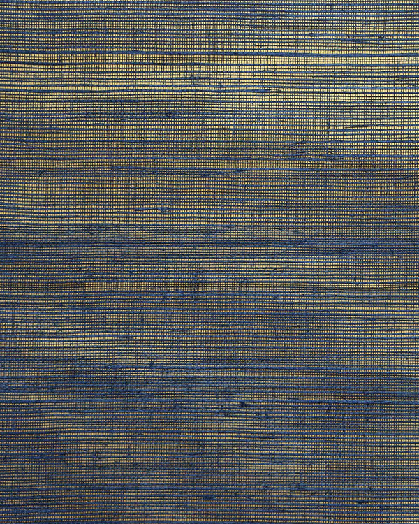 Wallpaper Plain Sisal Wallpaper Wallpaper // Indigo & Gold