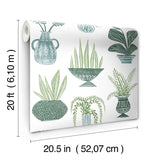 Wallpaper Plant Party Peel & Stick Wallpaper // Green