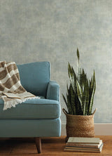 Wallpaper Plaster Finish Wallpaper // Stone Blue