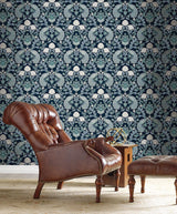Wallpaper Plume Dynasty Wallpaper // Navy