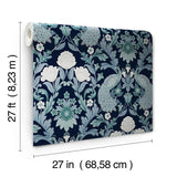 Wallpaper Plume Dynasty Wallpaper // Navy