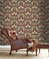 Wallpaper Plume Dynasty Wallpaper // Red Metallic