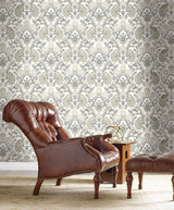 Wallpaper Plume Dynasty Wallpaper // White & Neutral Metallic