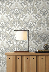Wallpaper Plume Dynasty Wallpaper // White & Neutral Metallic
