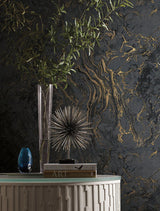Wallpaper Polished Marble Wallpaper // Black